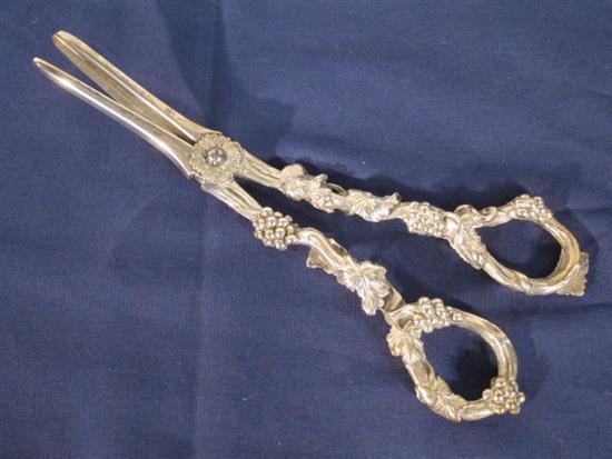 Appraisal: Pair of Victorian silver grape scissors by George Adams London