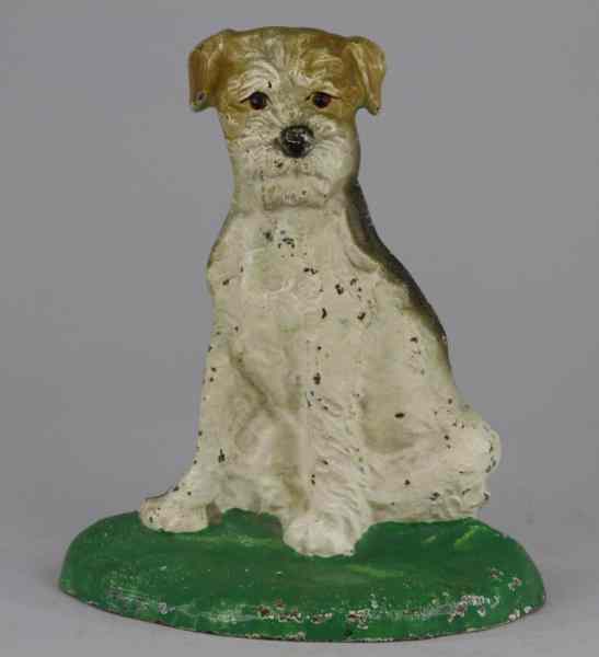 Appraisal: WIREHAIRED FOX TERRIER DOORSTOP Hubley '' '' cast iron flat