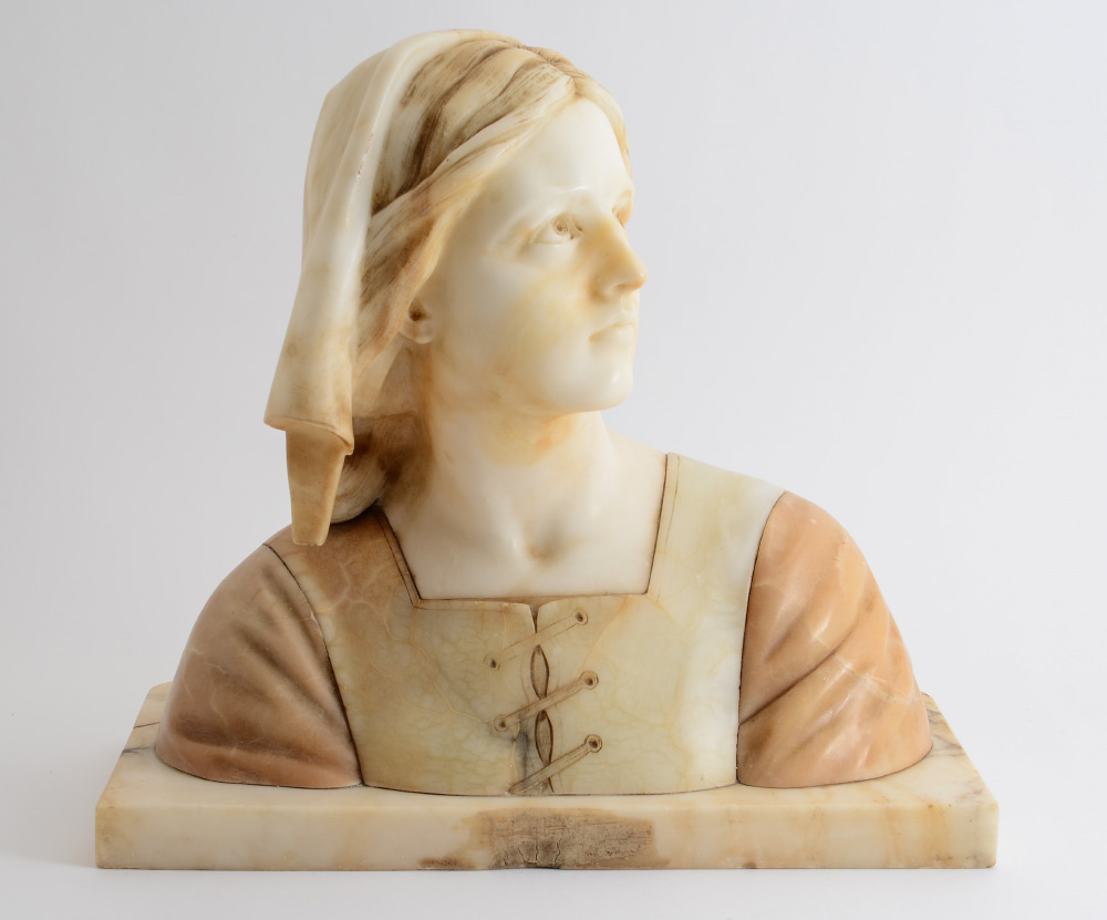 Appraisal: ITALIAN ALABASTER BUST OF A YOUNG PEASANT GIRL '' h