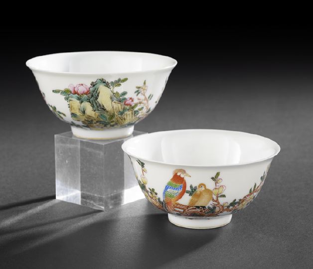 Appraisal: Good Pair of Chinese Famille Rose Porcelain Tea Bowls Republic