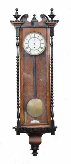 Appraisal: A TH CENTURY WALNUT VIENNA REGULATOR TYPE WALL TIMEPIECE the