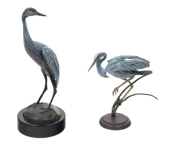 Appraisal: Sale Lot Two Painted Bronze Sculptures geoffrey c smith th