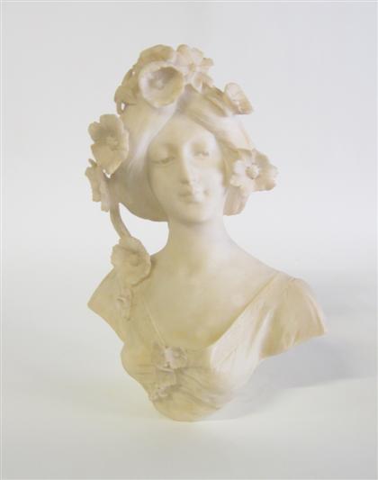 Appraisal: Continental white marble bust of a young woman early th