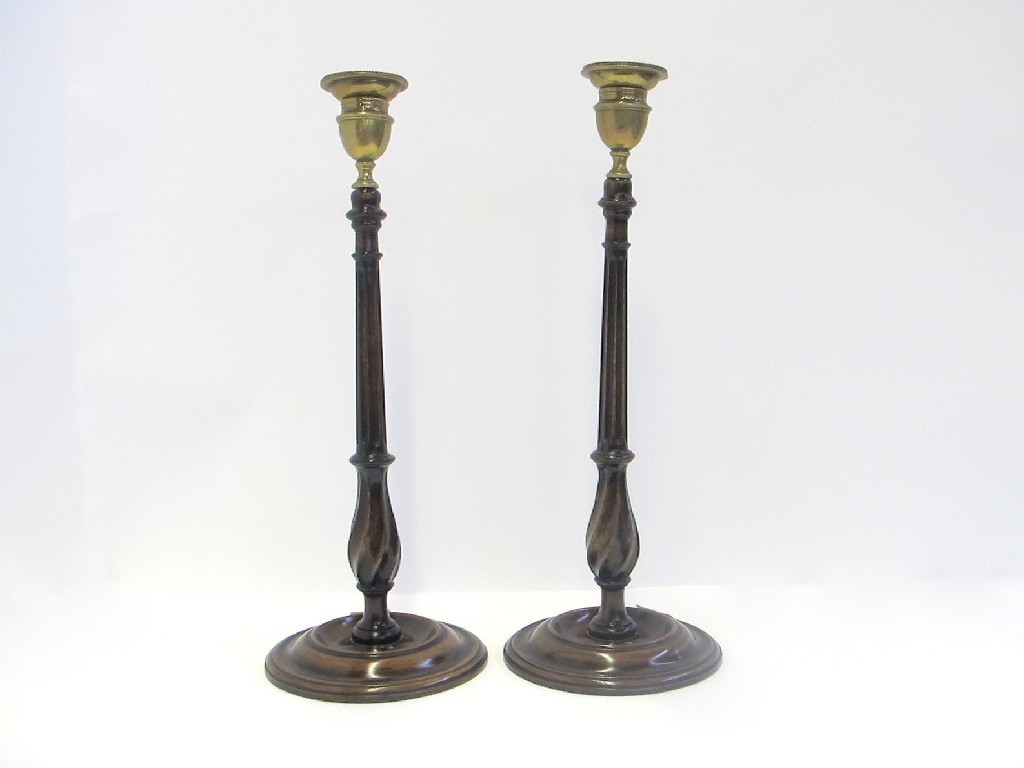 Appraisal: Pair of Georgian mahogany candl