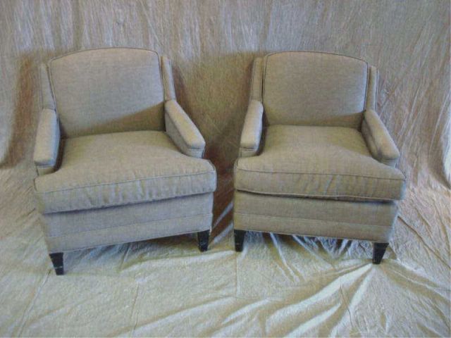 Appraisal: Pair Midcentury upholstered club chairs From a NJ estate Dimensions