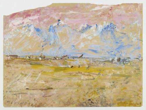 Appraisal: MARINI MARINO Pistoia - Milan Mountain landscape Gouache on slightly