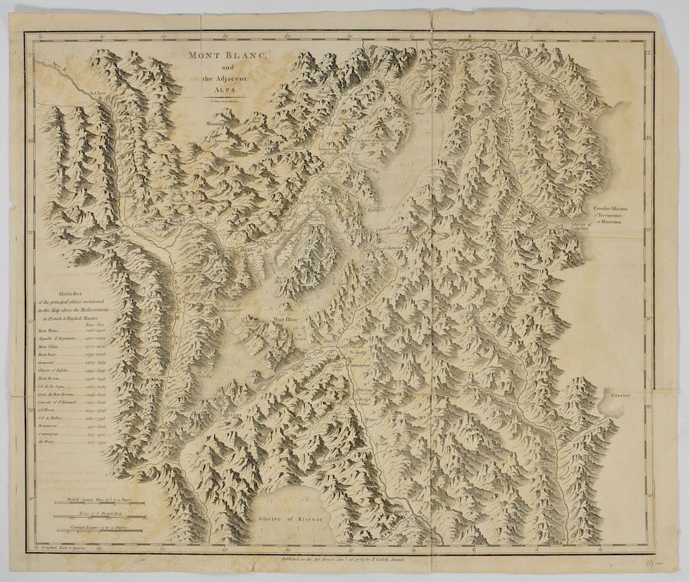 Appraisal: Map of Mont Blanc and the Adjacent Alps W Palmer