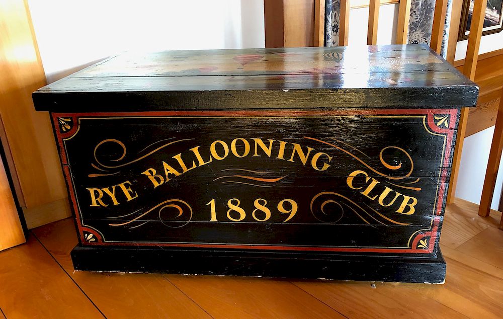 Appraisal: English Hand Painted Rye Ballooning Club Exclusive on Bidsquare English