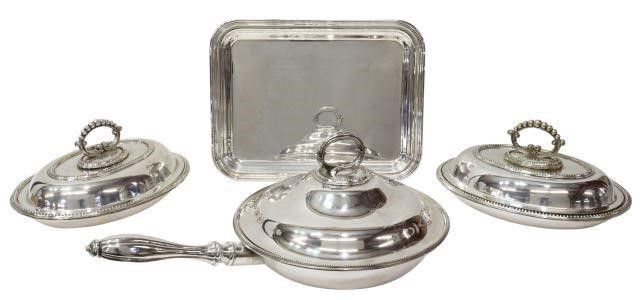 Appraisal: lot of Silverplate serviceware including English covered vegetable bowls Thomas