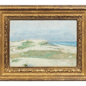 Appraisal: Dines Carlsen American Sand Dunes and Sea oil on panel