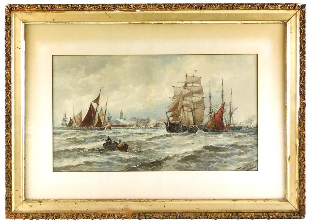 Appraisal: Thomas Bush Hardy British - watercolor on paper seascape with