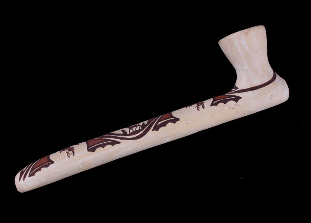 Appraisal: Zuni Polychrome Deer Pipe by P Peynetsa C 's For