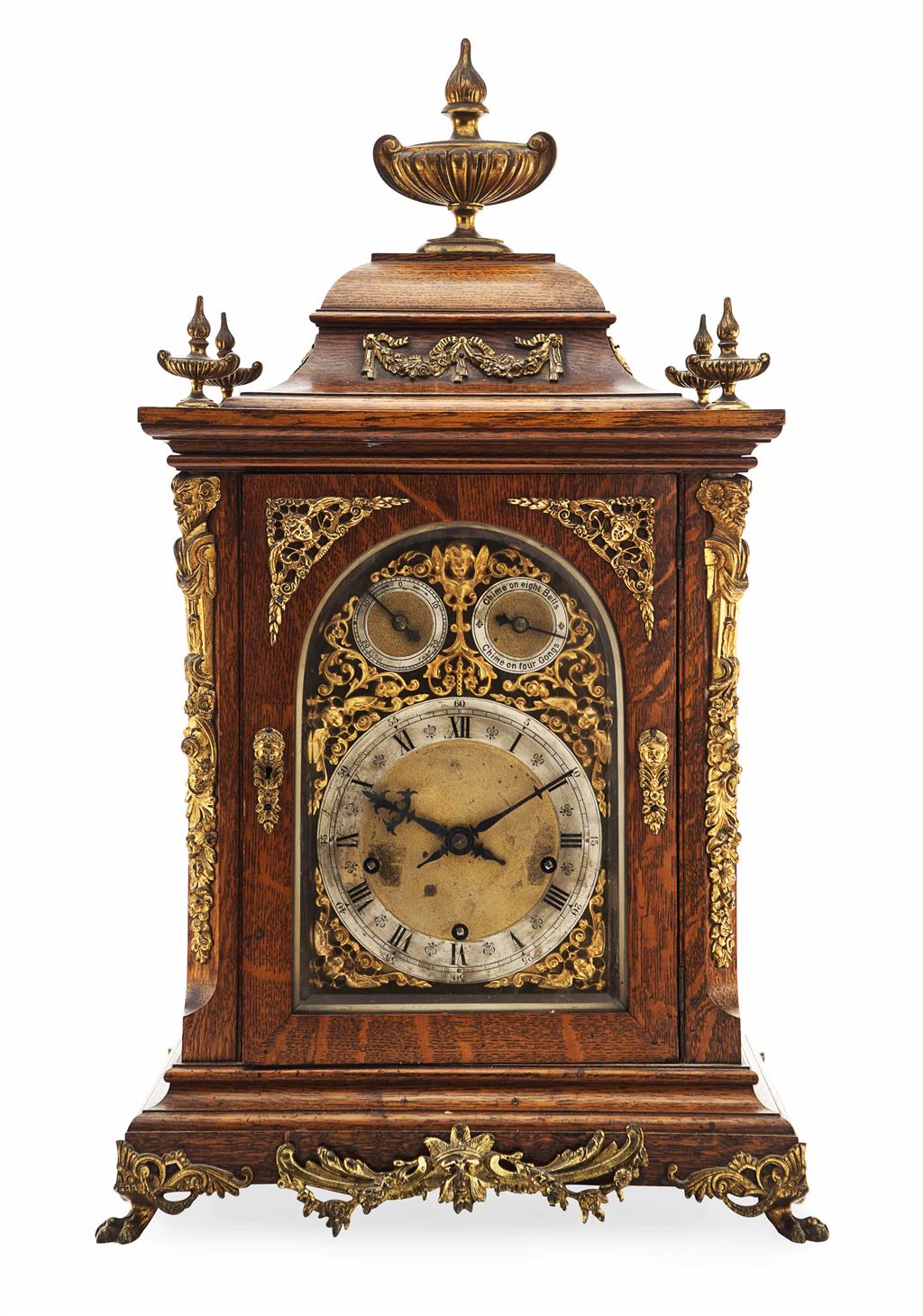 Appraisal: GERMAN OAK BRACKET CLOCK BY WINTERHALDER HOFFMEIER LATE TH EARLY