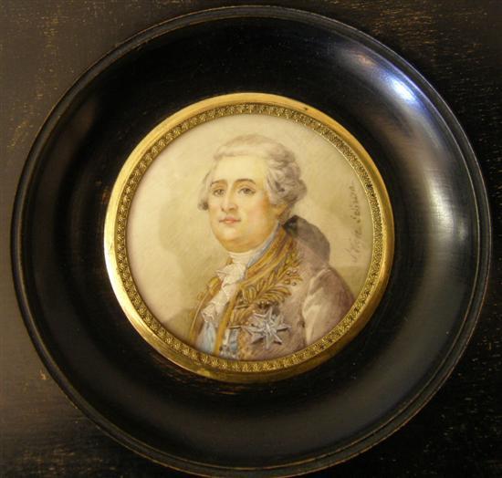 Appraisal: th century portrait miniature on ivory of a man in