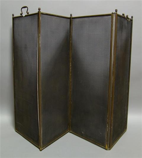 Appraisal: GEORGE III STYLE BRASS AND MESH FIRE SCREEN h w