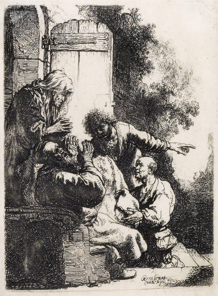 Appraisal: REMBRANDT VAN RIJN Joseph's Coat Brought to Jacob Etching circa