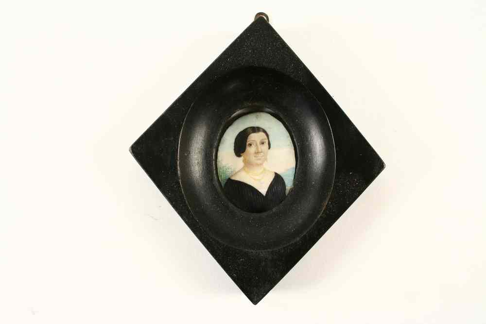 Appraisal: MINIATURE W C ON IVORY - Bust Portrait of Woman