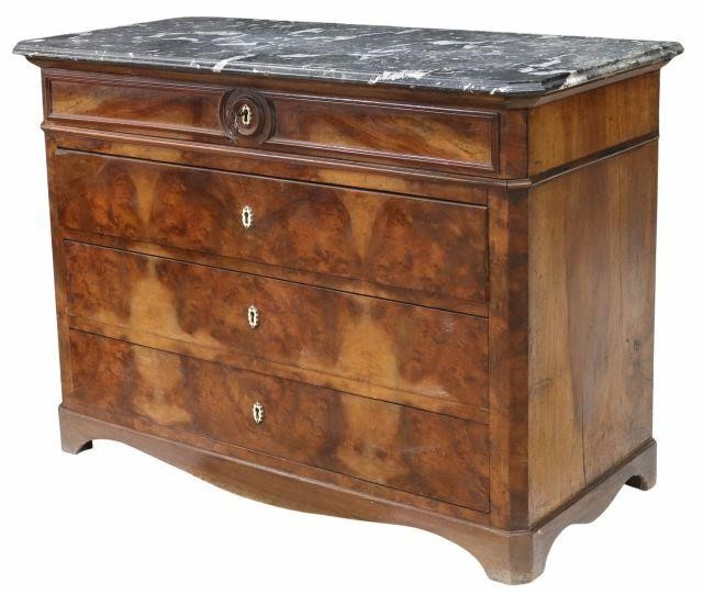 Appraisal: French Louis Philippe period marble-top commode mid th c figured