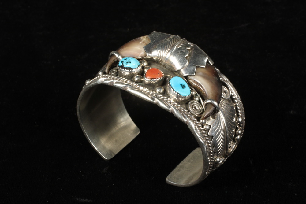 Appraisal: BRACELET - Native American Craft Sterling Silver Cuff Bracelet set