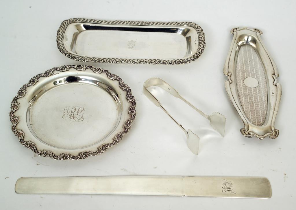 Appraisal: GEORGE IV SILVER SNUFFER TRAY SHEFFIELD of rectangular form with