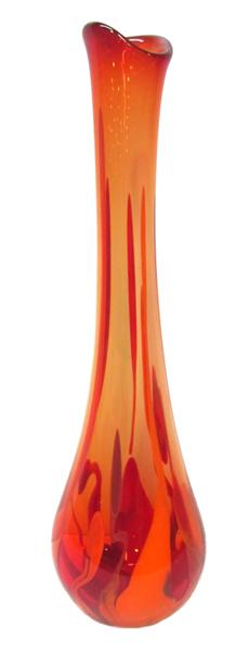 Appraisal: A LARGE FLAME RED ART GLASS VASE A LARGE FLAME