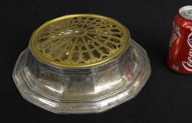 Appraisal: Tiffany Co sterling silver fern dish with gilt brass lid