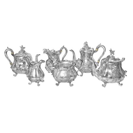 Appraisal: Group of Victorian Silver Tea Articles Together with a Similar