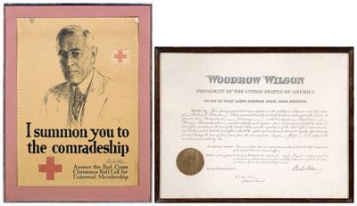 Appraisal: Two Woodrow Wilson documents presidential postal appointment signed by Woodrow