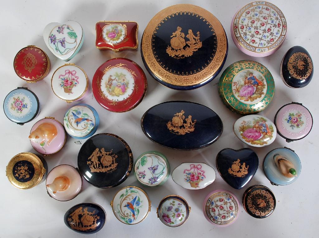 Appraisal: COLLECTION OF TWENTY FIVE LIMOGES CASTLE TRINKET BOXES all varying