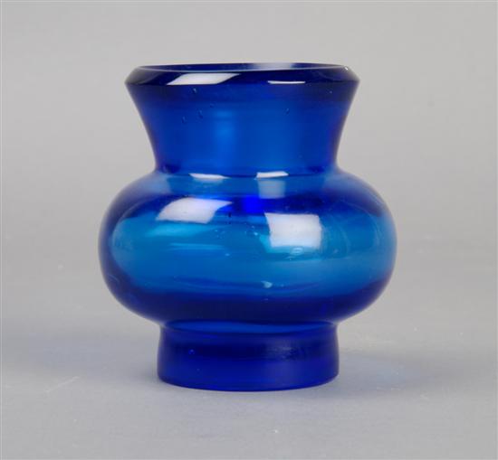 Appraisal: A Blue Peking Glass Vase Height inches