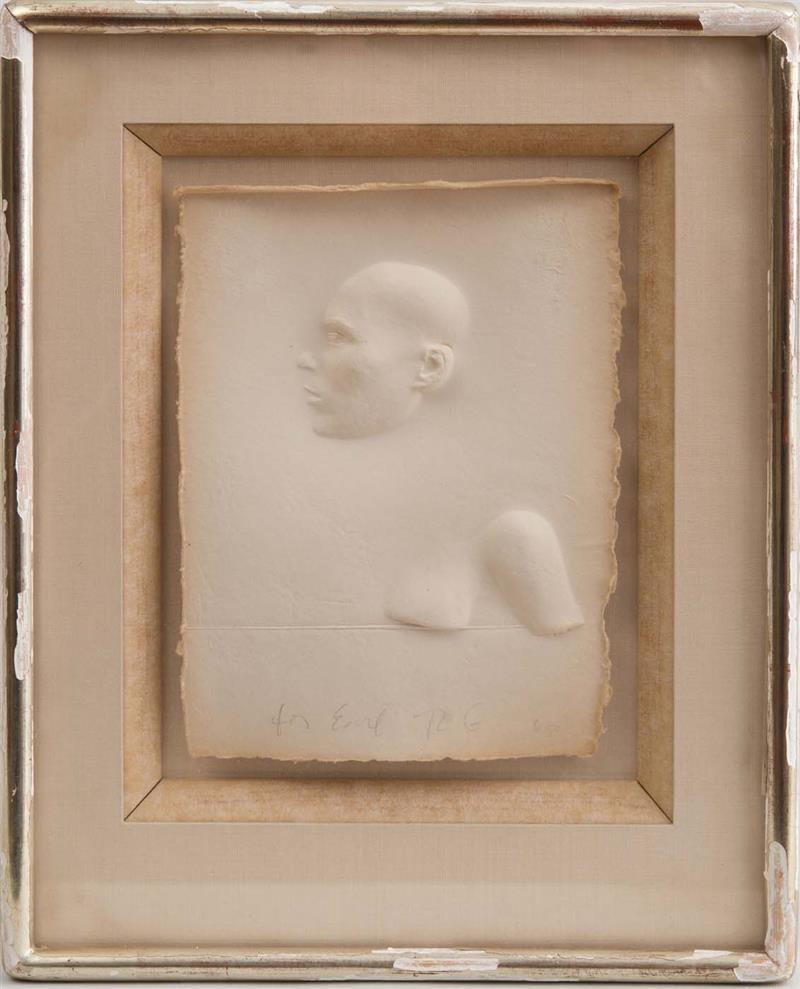 Appraisal: ROBERT GRAHAM - FIGURE IN PROFILE Moulded paper signed with