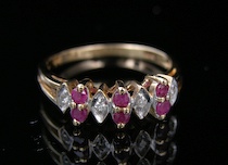 Appraisal: Ladies' Ruby Diamond Ring A k yellow gold ring set