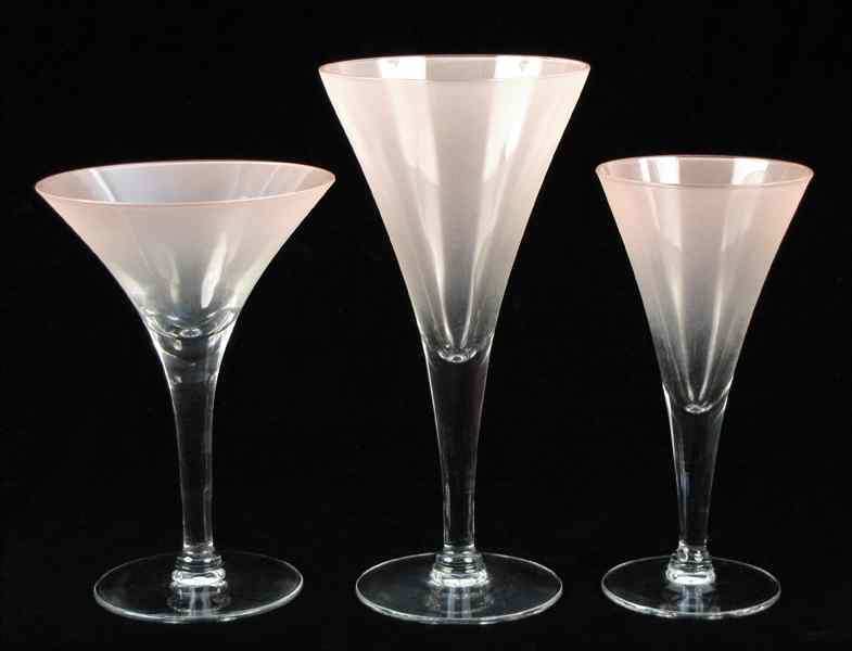 Appraisal: DOROTHY THORPE GLASS STEMWARE Comprised of sixteen water goblets sixteen