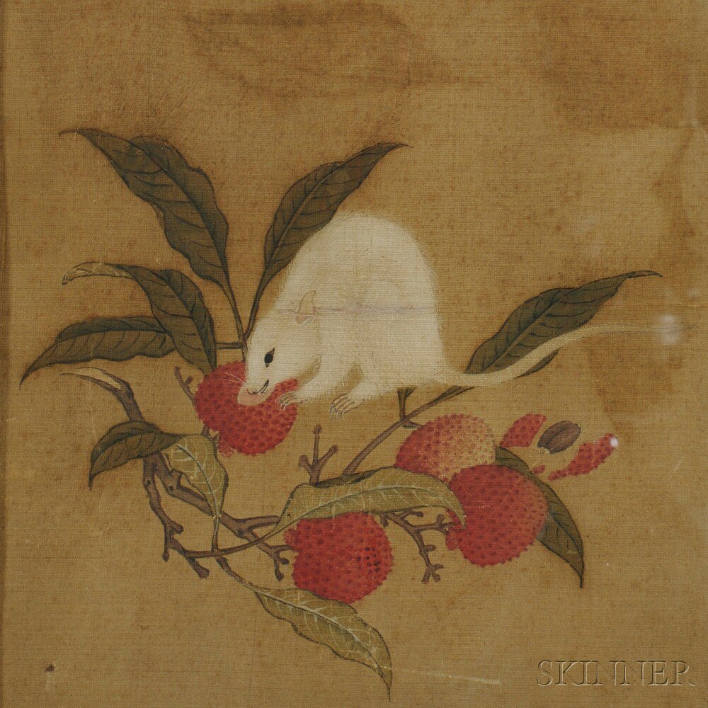 Appraisal: Painting of a Mouse China Qing Dynasty perched on a