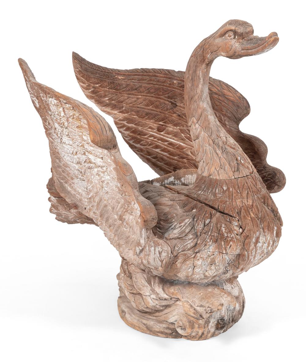 Appraisal: EXCEPTIONAL LIFE-SIZE SWAN GARDEN PLANTER AMERICA CIRCA HEIGHT LENGTH WIDTH