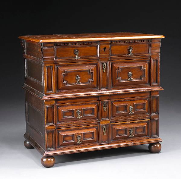 Appraisal: A Dutch Baroque walnut chest of drawers late th century