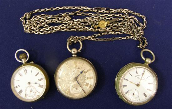 Appraisal: Victorian pocket watch with a silvered engraved dial gold Roman