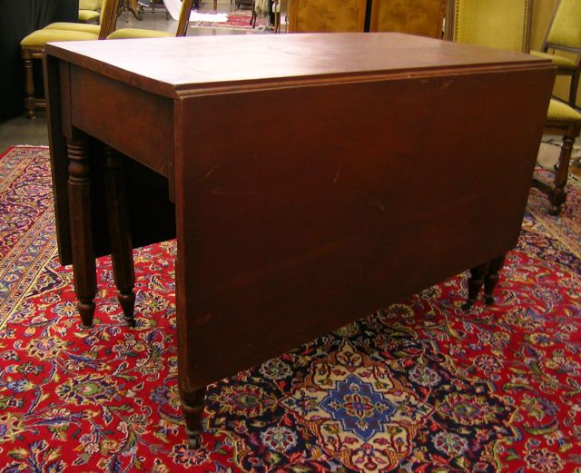 Appraisal: Primitive drop-leaf table evidence of old red paint