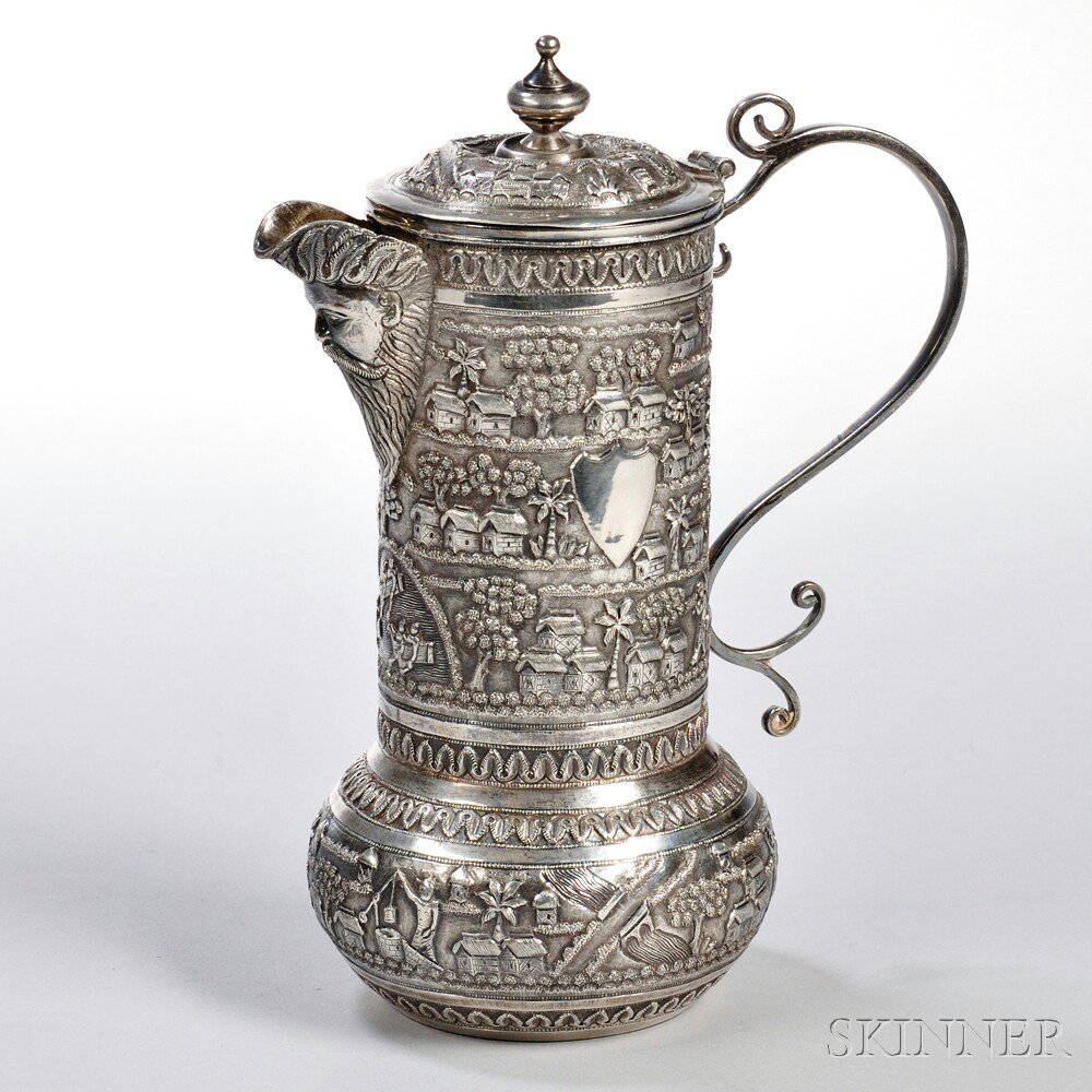 Appraisal: Southeast Asian Export Silver Tankard th century marked and N-F