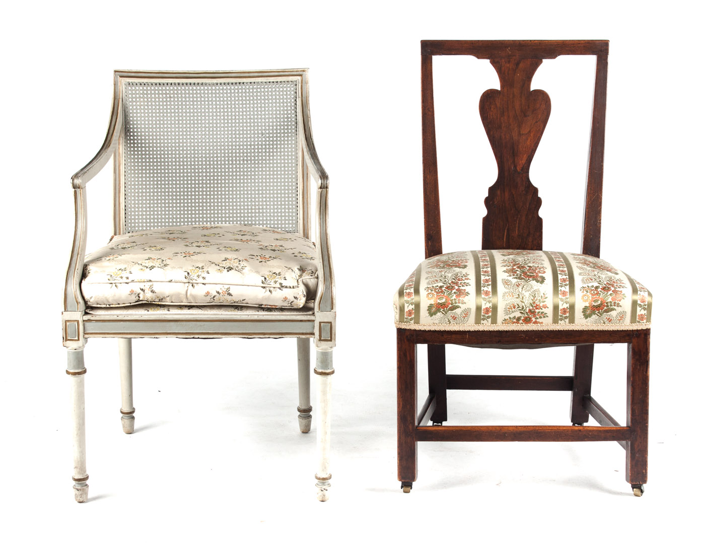 Appraisal: George I side chair and Regency painted chair George I