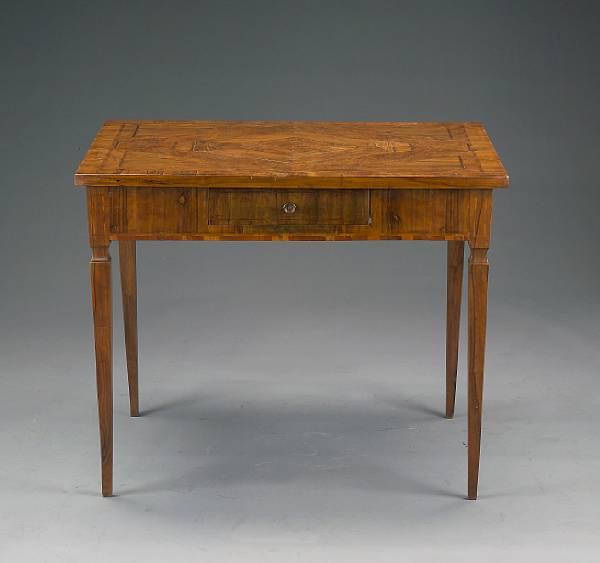 Appraisal: An Italian Neoclassical olivewood walnut and maple writing table Lucchese