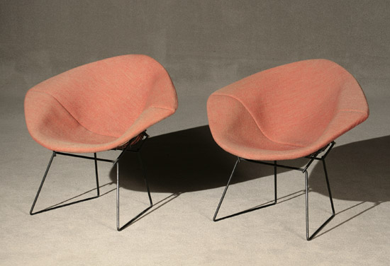 Appraisal: Pair of Harry Bertoia 'Diamond' Chairs Manufactured by Knoll International