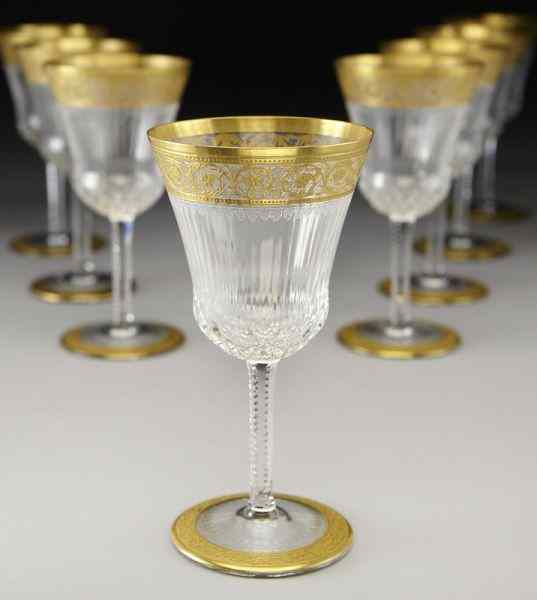 Appraisal: St Louis Crystal Thistle pattern burgundywine goblets the lip and