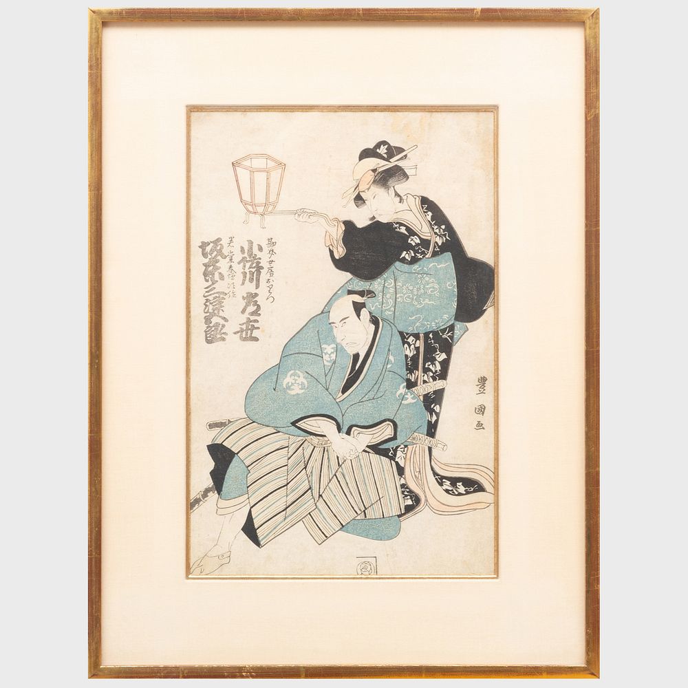 Appraisal: Utagawa Toyokuni - Two Actors Woodcut in colors on wove