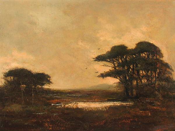 Appraisal: Johann Schuld Dutch American - A Landscape with a Pond