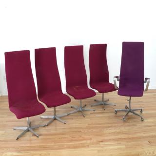 Appraisal: Set Arne Jacobsen Oxford dining chairs Set Arne Jacobsen Oxford