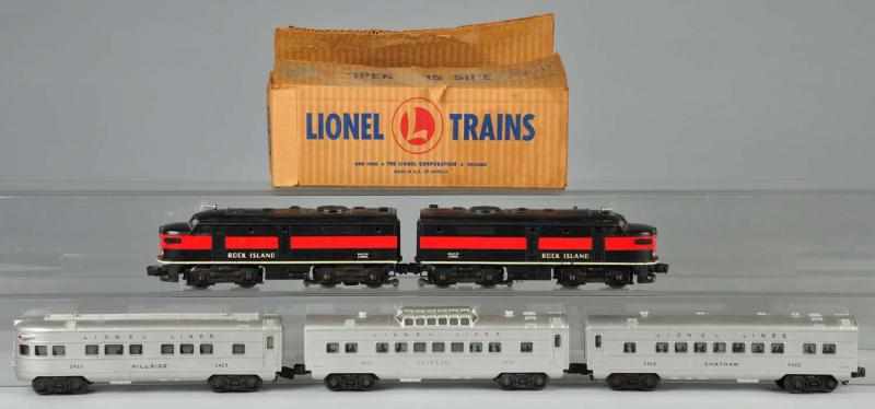 Appraisal: Lot of Lionel Rock Island Passenger Train Set Description American