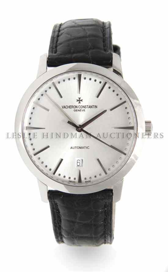 Appraisal: An Karat White Gold Automatic Patrimony Wristwatch Vacheron Constantin Ref