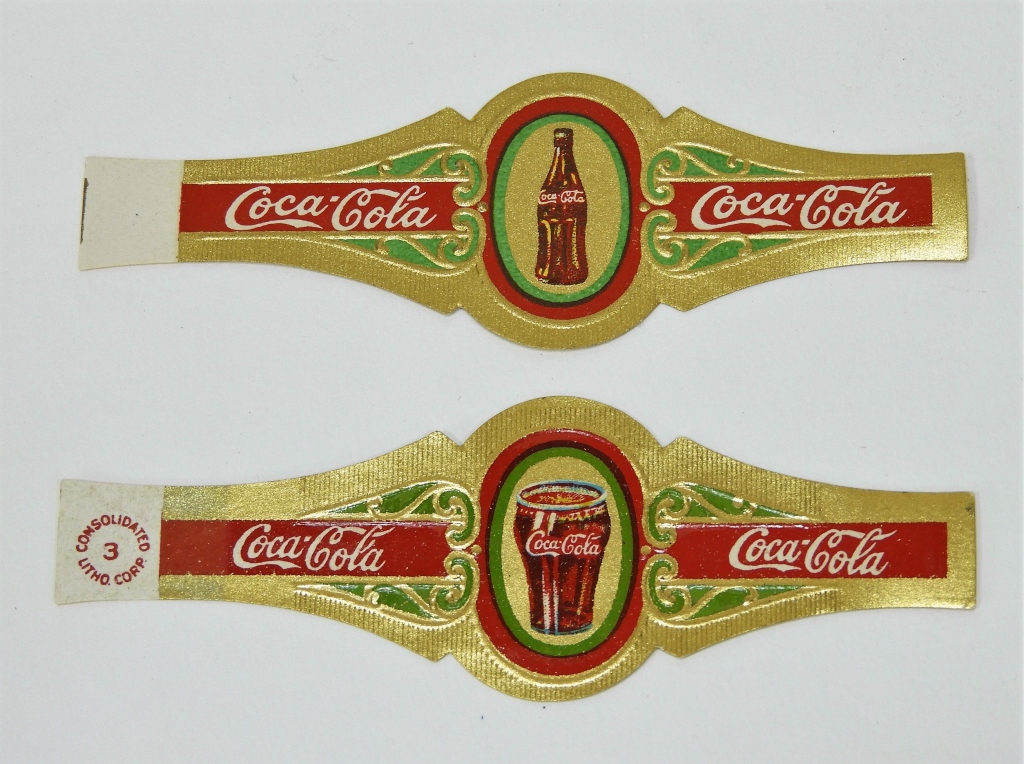 Appraisal: PC COCA-COLA ADVERTISEMENT PAPER CIGAR BANDS United states Both original