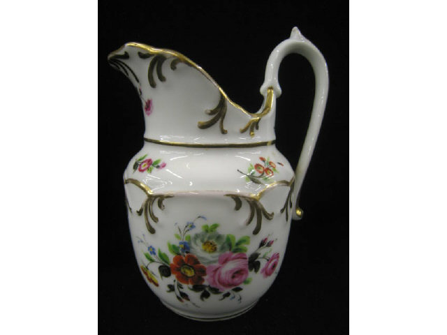 Appraisal: Old Paris Porcelain Milk Pitcher floral gold decor